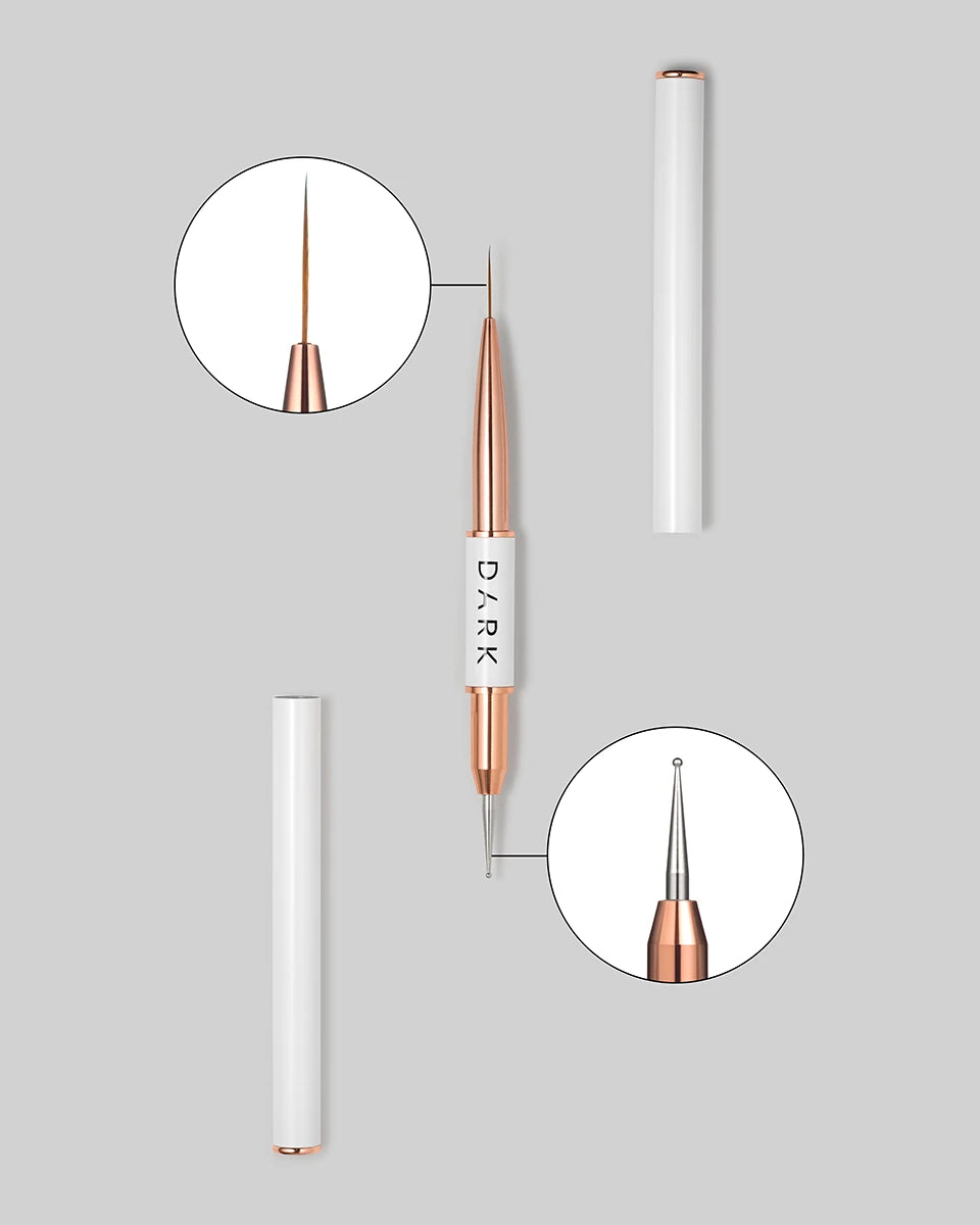 DARK by Rior Doppelseitiger Pinsel (Liner 13 mm Dotting Tool 1,2 mm), aktualisiertes Design
