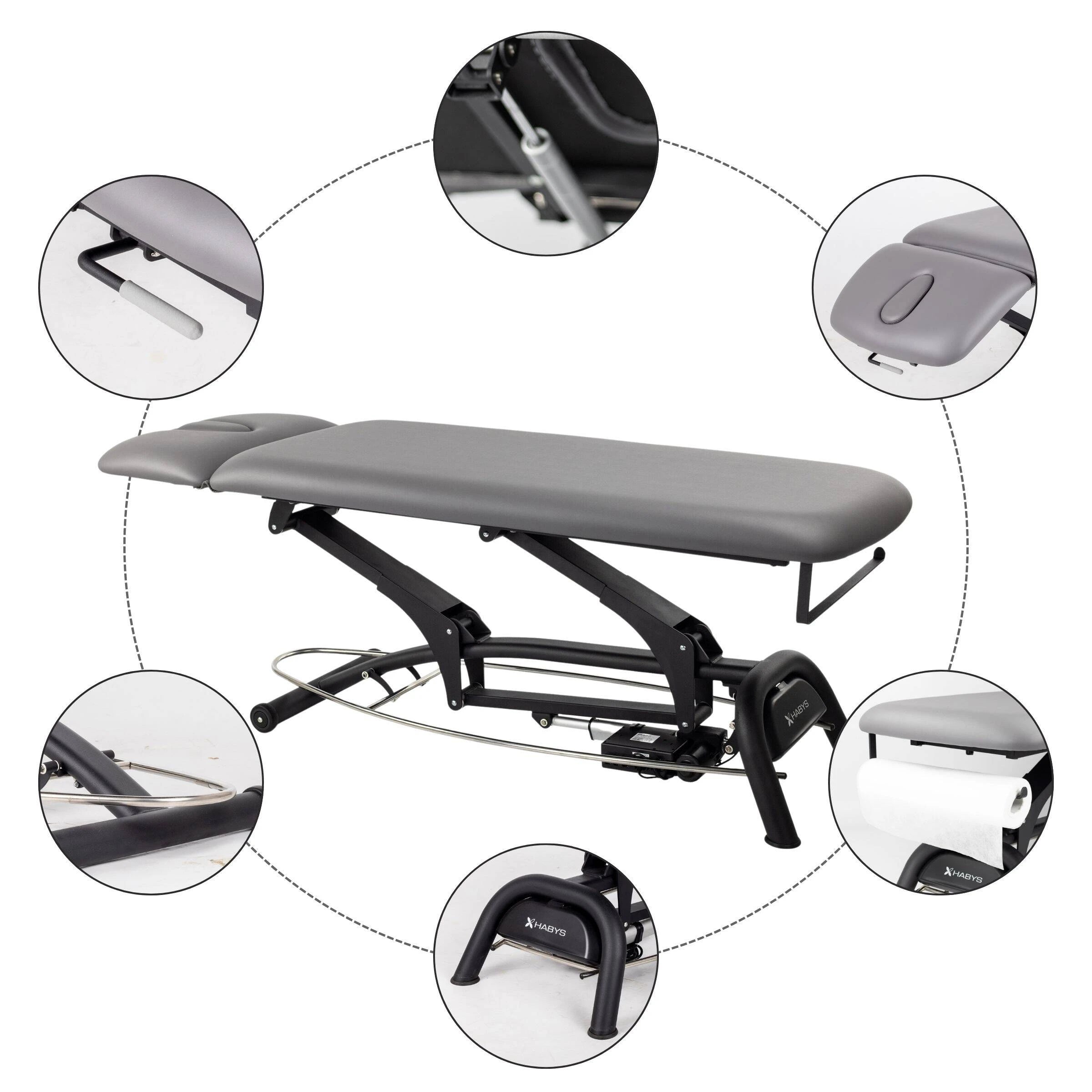 Stationary massage table Agila 2 Soft Touch K622 Gray