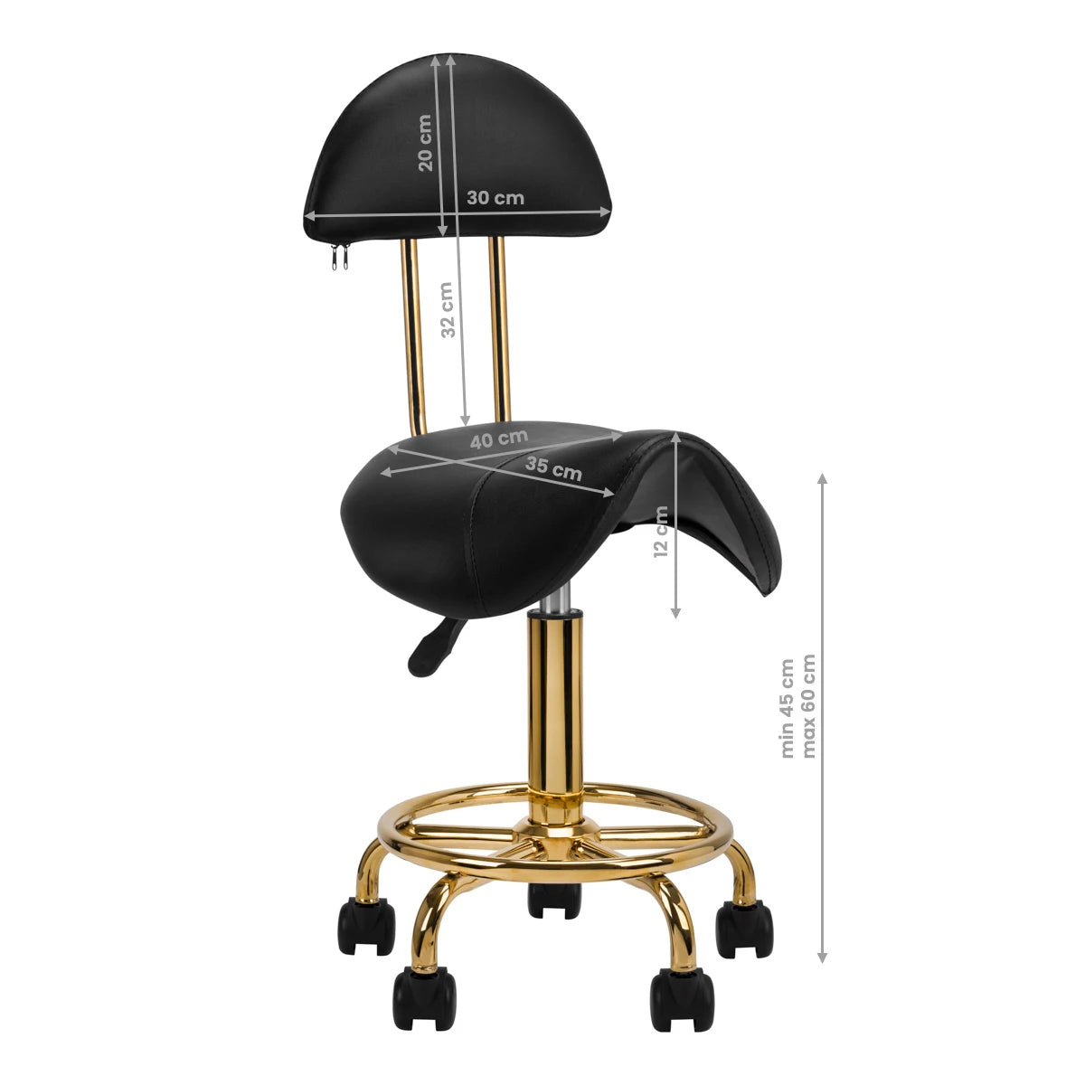 COSMETIC STOOL 6001G GOLD BLACK