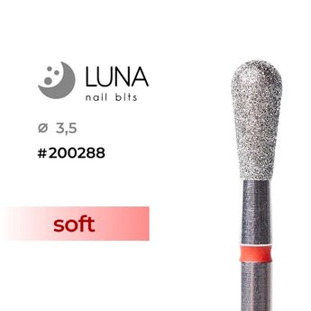Luna Bits Diamanten freesstift omgekeerde kegel afgerond 3,5-8 mm rood fijn