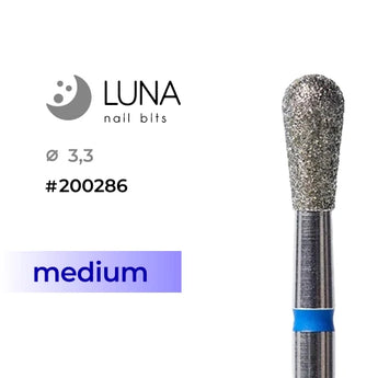Luna Bits Diamanten freesstift kegel afgerond 3,3 mm blauwe korrel case 7