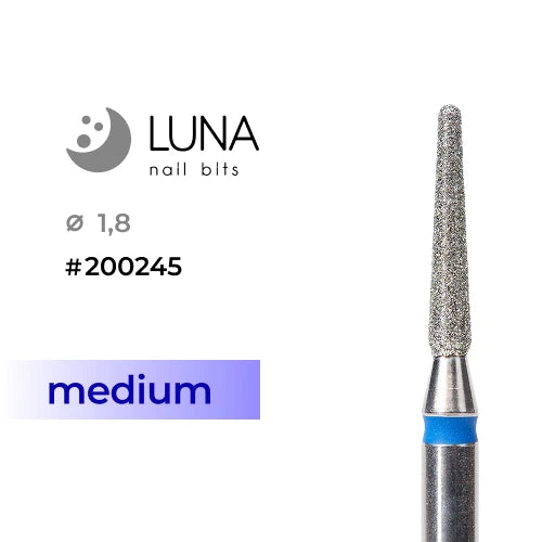 Luna Bits Diamanten freesstift Afgeronde Kegel, 1,8-10, medium, blauw