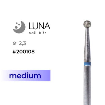 Luna Bits Diamantfräser Kugel 2,3 mm, Blau, Medium