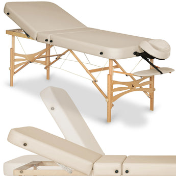 Massage Table Gallo Plus Light Wood 76 Vinyl Flex K033 Beige